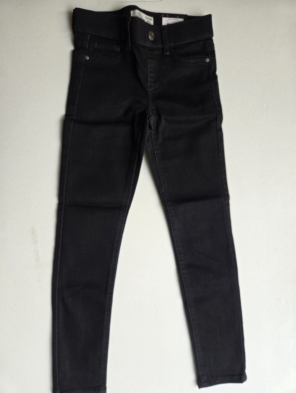 NWT Jordache Girls JD Button Jegging Black Denim Pull On Stretch Pants